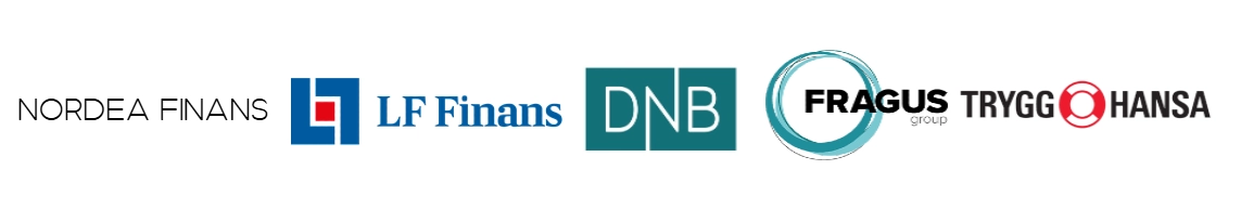 Samarbetspartners: Nordea Finans, LF Finans, DNB, Fragus, Trygg Hansa