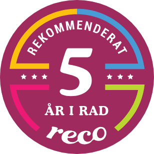 Rekommenderat 5 år i rad på Reco